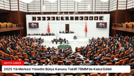 2025 Yılı Merkezi Yönetim Bütçe Kanunu Teklifi TBMM’de Kabul Edildi