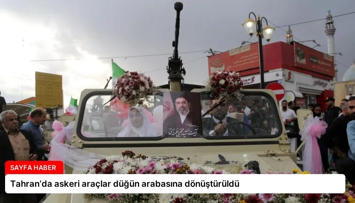 Tahran’da askeri araçlar düğün arabasına dönüştürüldü