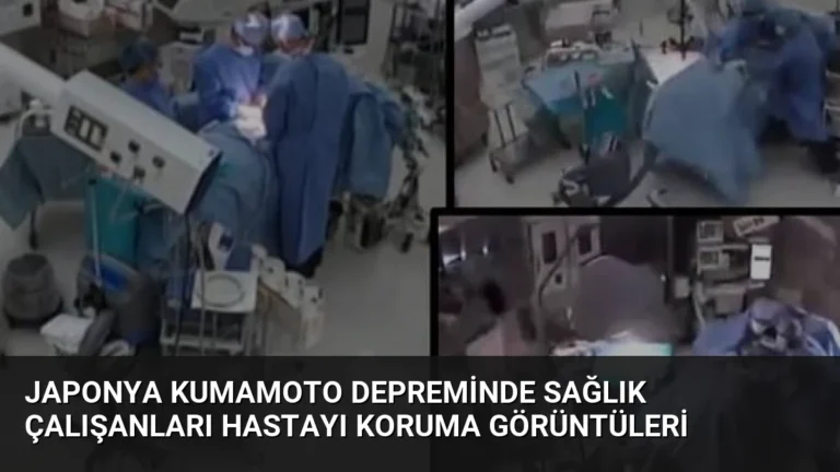 Japonya Kumamoto Depreminde Sağlık Çalışanları Hastayı Koruma Görüntüleri