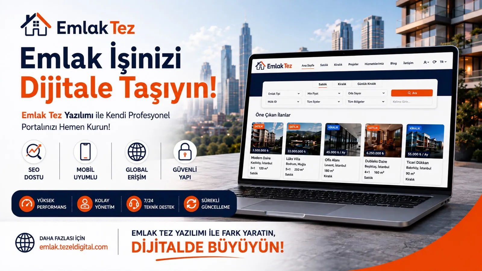 EmlakTez ile Dijitalde Daha Güçlü Bir Emlak Markası Oluşturun