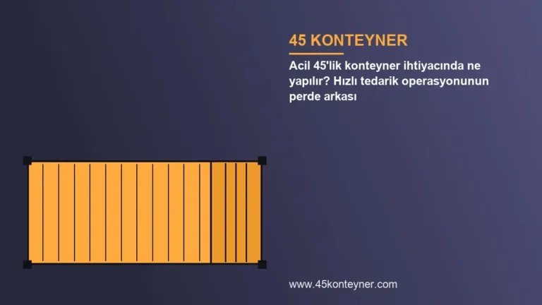Acil 45’lik konteyner ihtiyacında ne yapılır? Hızlı tedarik operasyonunun perde arkası